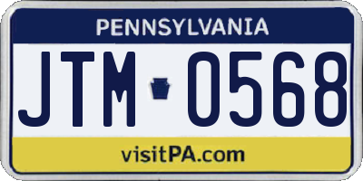 PA license plate JTM0568