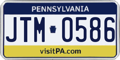 PA license plate JTM0586