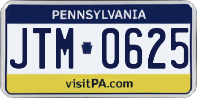 PA license plate JTM0625