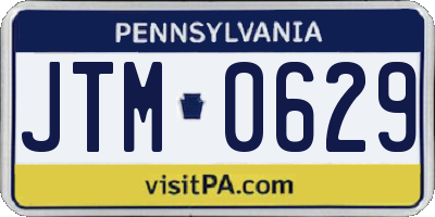 PA license plate JTM0629