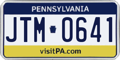 PA license plate JTM0641