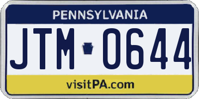 PA license plate JTM0644