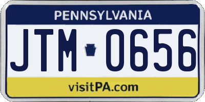 PA license plate JTM0656