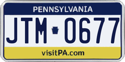 PA license plate JTM0677