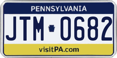PA license plate JTM0682