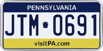 PA license plate JTM0691
