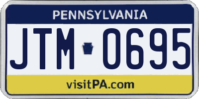 PA license plate JTM0695