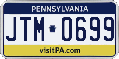 PA license plate JTM0699