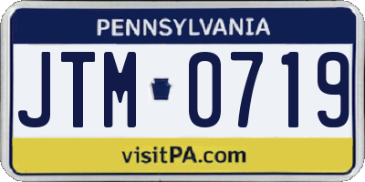 PA license plate JTM0719