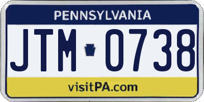 PA license plate JTM0738