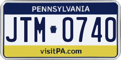 PA license plate JTM0740