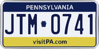 PA license plate JTM0741