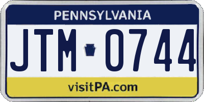 PA license plate JTM0744