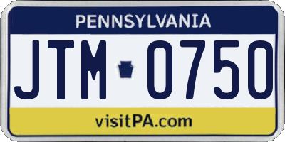 PA license plate JTM0750