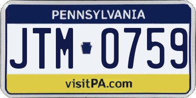 PA license plate JTM0759