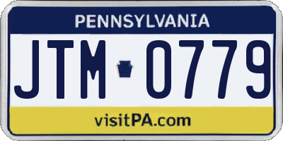 PA license plate JTM0779