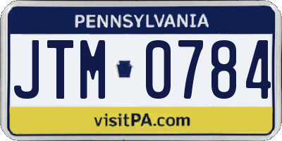 PA license plate JTM0784