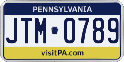 PA license plate JTM0789