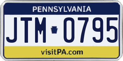 PA license plate JTM0795