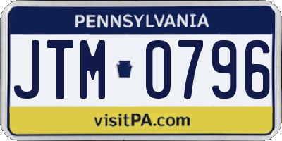 PA license plate JTM0796