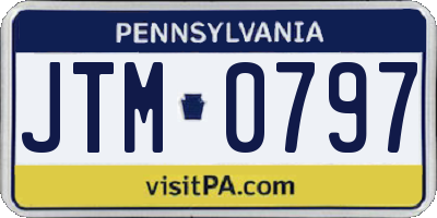 PA license plate JTM0797