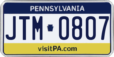 PA license plate JTM0807