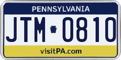 PA license plate JTM0810