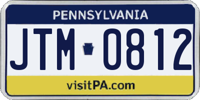 PA license plate JTM0812