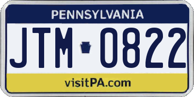PA license plate JTM0822