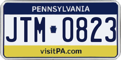 PA license plate JTM0823