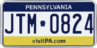 PA license plate JTM0824