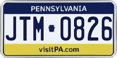 PA license plate JTM0826