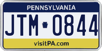 PA license plate JTM0844