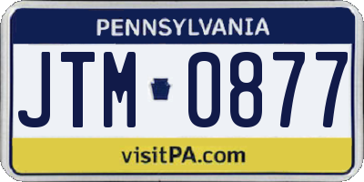 PA license plate JTM0877