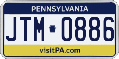 PA license plate JTM0886