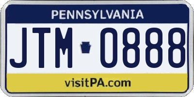 PA license plate JTM0888