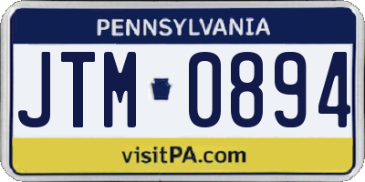 PA license plate JTM0894