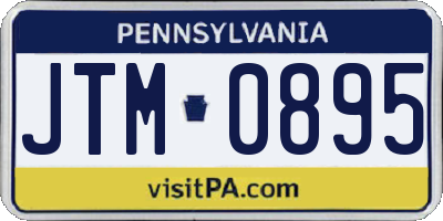 PA license plate JTM0895