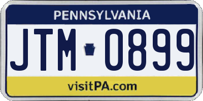 PA license plate JTM0899