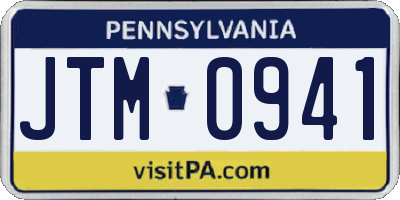 PA license plate JTM0941