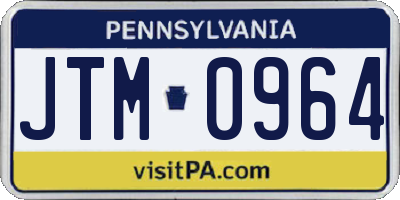 PA license plate JTM0964