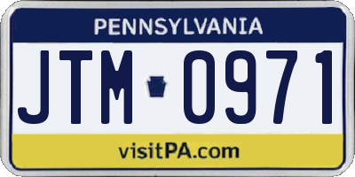 PA license plate JTM0971
