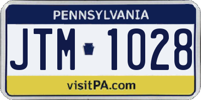PA license plate JTM1028