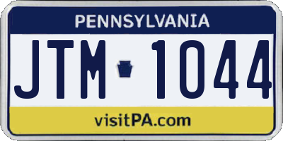 PA license plate JTM1044