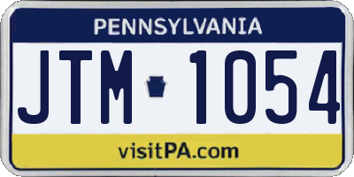 PA license plate JTM1054