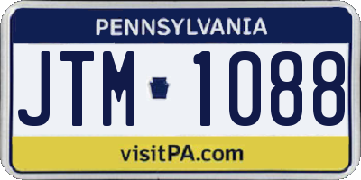 PA license plate JTM1088