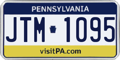 PA license plate JTM1095