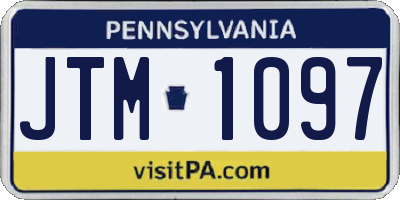 PA license plate JTM1097