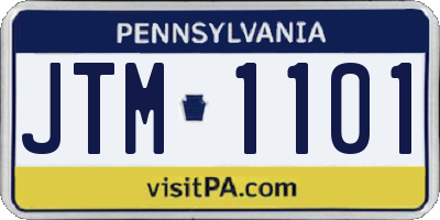 PA license plate JTM1101