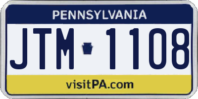 PA license plate JTM1108